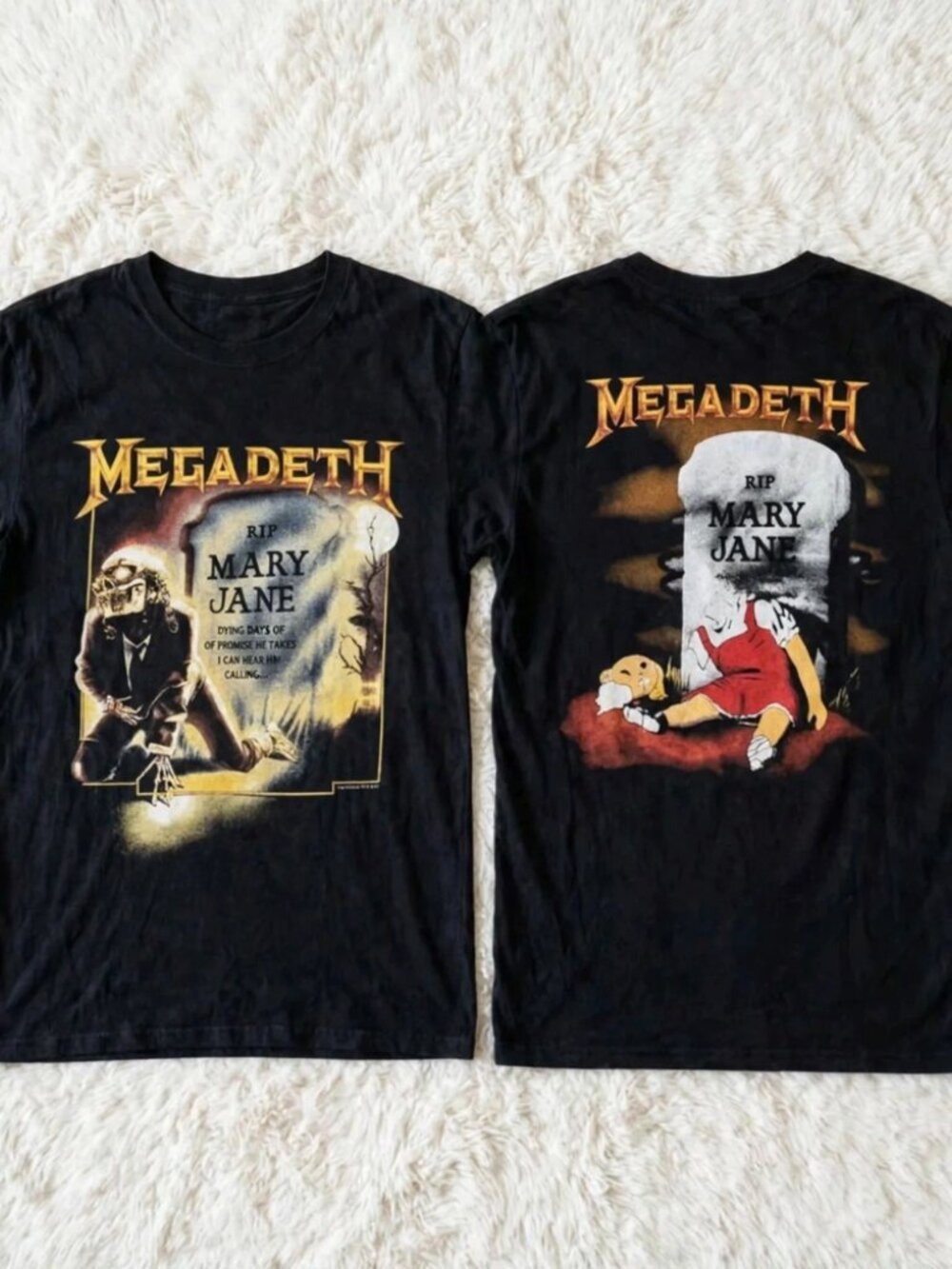 Vintage Megadeth Mary Jane 1988 Vic Rattlehead Black T-Shirt S-4XL [Reprint]